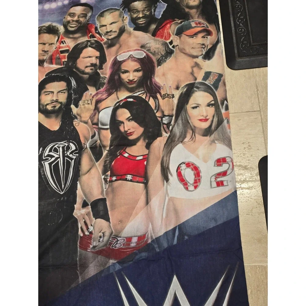 WWE Wrestling Legends Duvet Bed Cover‎ Lightweight 2015 Rock Austin EUC FULL